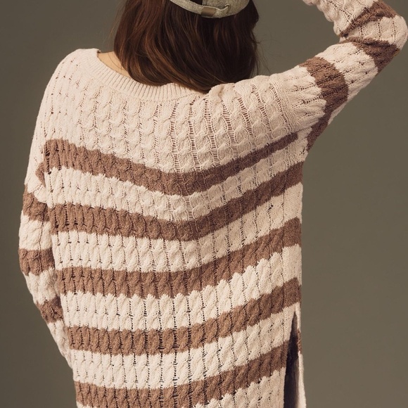 NWT Anthropologie Pilcro Longline Stitch Cable-Knit Sweater XS - Picture 4 of 5